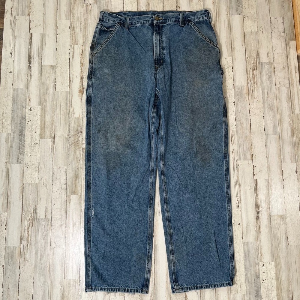 Vintage Y2K Carhartt B13 DPS Carpenter Baggy Straight Cargo Jeans Mens 38‎ x 34 - Picture 6 of 7